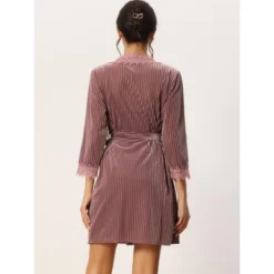 Cheibear Womens Velvet Nightgowns With Robe Lace Trim Loungewear Pajama Sets -Trendy Women GUEST b1735562 66c2 4f5e b080 807ce5511d0f