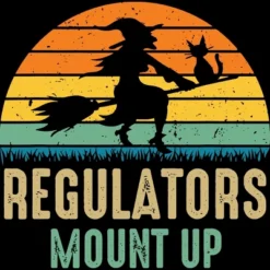 Junior's Design By Humans Regulators Mount Up Halloween Witch By RedBirdLS T-Shirt