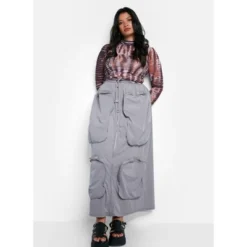 Rebdolls Women's Harley Nylon Cargo Maxi A Line Skirt