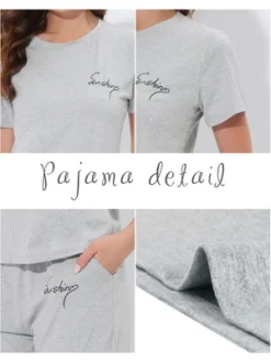 Cheibear Womens Sleepwear Pajama Set Round Neck Nightwear Lounge Pjs With Capri Pants -Trendy Women GUEST b1e3c507 e168 48ea b3a1 7bd62a585001