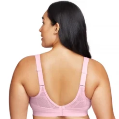 Glamorise Womens No-Sweat Mesh Sports Wirefree Bra 1068 Pink