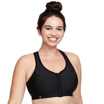 Glamorise Womens Zip Up Front-Closure Sports Wirefree Bra 9266 Black 5 Glamorise Womens Zip Up Front-Closure Sports Wirefree Bra 9266 Black - Image 5