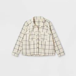 Women's Long Sleeve Adaptive Flannel Faux Button-Down Hook And Loop Shirt - Universal Thread™ -Trendy Women GUEST b32ff696 6da4 4db8 9859 1c330cb34b2f