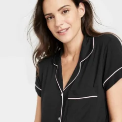 Women's Beautifully Soft Short Sleeve Notch Collar Top And Shorts Pajama Set - Stars Above™ -Trendy Women GUEST b3888a0f 38bb 486d 90d5 dd6eed735eaa