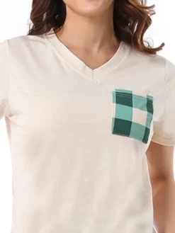 Cheibear Womens Sleepwear V-Neck Nightwear With Pants Loungewear Pajama Set -Trendy Women GUEST b4309a9a 7005 44f5 bcc6 255ed00d5131