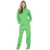Footed Pajamas - Emerald Green Adult Hoodie Fleece Onesie