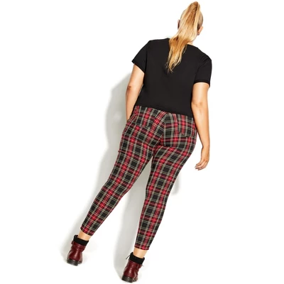 Women's Plus Size Harley Plaid Skinny Jean - Red | CCX 1 Women's Plus Size Harley Plaid Skinny Jean - Red | CCX