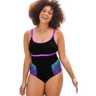 Swimsuits For All Women’s Plus Size Chlorine Resistant Double Strap One Piece Swimsuit 3 Swimsuits For All Women’s Plus Size Chlorine Resistant Double Strap One Piece Swimsuit - Image 3
