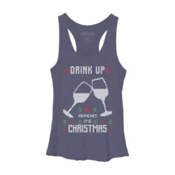 Women's Design By Humans Drink Up Grinches Ugly Christmas Sweater By Shirtpublic Racerback Tank Top -Trendy Women GUEST b61b1c99 0274 4084 a8c7 80328dc67f9a