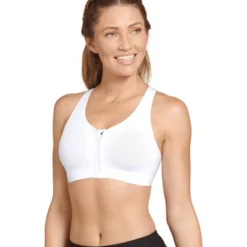 Jockey Women's Seamfree Mid Impact Zip Front Sports Bra -Trendy Women GUEST b7cd0cbb 9deb 46ea 882e 3250039e6f9e