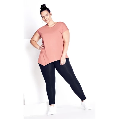 Women's Plus Size Supima® High Rise Legging Navy - Tall | AVENUE LEISURE 4 Women's Plus Size Supima® High Rise Legging Navy - Tall | AVENUE LEISURE - Image 4