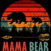Junior's Design By Humans Mama Bear Retro Stripes By ZeusSE T-Shirt