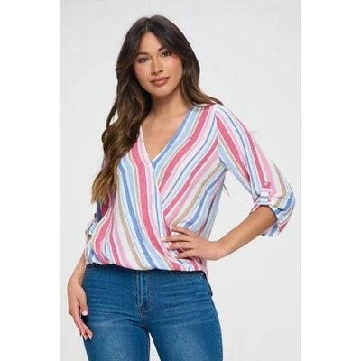 WEST K Women's Alexa Surplice Rolltab Blouse 5 WEST K Women's Alexa Surplice Rolltab Blouse - Image 5