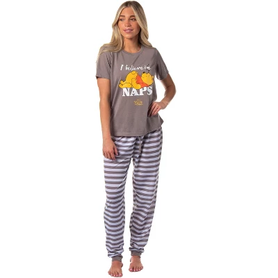 Disney Winnie-the-Pooh Women's I Believe In Naps Jogger Sleep Pajama Set Grey 4 Disney Winnie-the-Pooh Women's I Believe In Naps Jogger Sleep Pajama Set Grey - Image 4