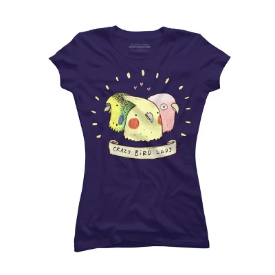 Junior's Design By Humans Crazy Bird Lady By SophieCorrigan T-Shirt 4 Junior's Design By Humans Crazy Bird Lady By SophieCorrigan T-Shirt - Image 4