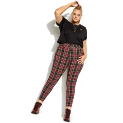 Women's Plus Size Harley Plaid Skinny Jean - Red | CCX 11 Women's Plus Size Harley Plaid Skinny Jean - Red | CCX -Trendy Women GUEST bc8a006c b019 4f4f bb47 a1635d4790e1