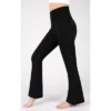 90 Degree By Reflex Womens Ribbed Interlink Madison Crossover Elastic Free V-Back Ankle Flared Pant