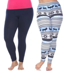 Women's Pack Of 2 Plus Size Leggings - One Size Fits Most Plus - White Mark -Trendy Women GUEST be8e6e9b 5c16 4988 b67d b484b3b8d9c6