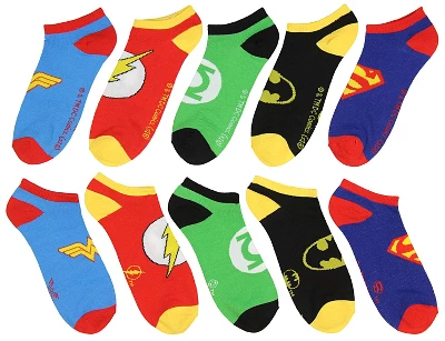 DC Comics Justice League Logos Adult 5 Pack Superhero Ankle No-Show Socks Multicoloured 1 DC Comics Justice League Logos Adult 5 Pack Superhero Ankle No-Show Socks Multicoloured