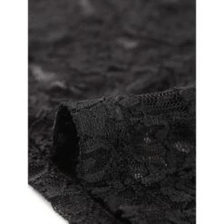 Allegra K Women's Elegant Floral Lace Blouse Short Sleeve Keyhole Back Fitted Semi Sheer Top -Trendy Women GUEST c0a83dea 1d2a 42a9 a5d6 2656478d7428