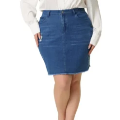 Agnes Orinda Women's Plus Size Denim Embroidered Distressed Ripped Pencil Skirts 17 Agnes Orinda Women's Plus Size Denim Embroidered Distressed Ripped Pencil Skirts -Trendy Women GUEST c1bf6202 8dd3 494f 8a03 42fdba48e689