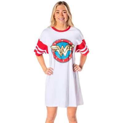 DC Comics Women's Wonder Woman Classic Logo Nightgown Pajama Shirt Dress White 4 DC Comics Women's Wonder Woman Classic Logo Nightgown Pajama Shirt Dress White - Image 4