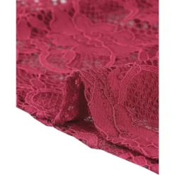 Allegra K Women's Elegant Floral Lace Blouse Short Sleeve Keyhole Back Fitted Semi Sheer Top -Trendy Women GUEST c59a890a 14b4 491f 8471 2a2fec7a8031