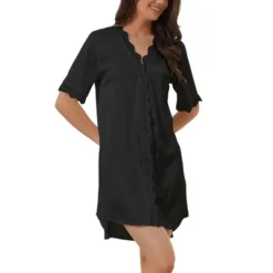 Cheibear Womens Satin Pajama Dress Button Down Silky Short Sleeves Nightgowns 14 Cheibear Womens Satin Pajama Dress Button Down Silky Short Sleeves Nightgowns -Trendy Women GUEST c5f81c13 8f5d 4eb5 a2a1 86154f101b53