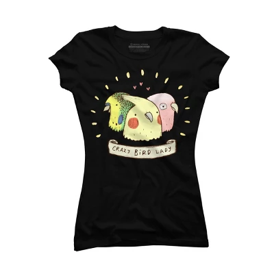 Junior's Design By Humans Crazy Bird Lady By SophieCorrigan T-Shirt 3 Junior's Design By Humans Crazy Bird Lady By SophieCorrigan T-Shirt - Image 3