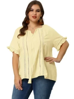 Agnes Orinda Women's Plus Size Lace Hollow Out Ruffle Boho Blouse 12 Agnes Orinda Women's Plus Size Lace Hollow Out Ruffle Boho Blouse -Trendy Women GUEST c9785aed d4f7 414b 8548 006ec4e84ff2