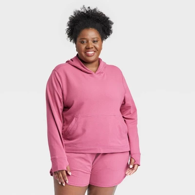 Women's Plus Size Ultra Value French Terry Hooded Sweatshirt - All In Motion™ 1 Women's Plus Size Ultra Value French Terry Hooded Sweatshirt - All In Motion™