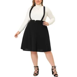 Agnes Orinda Plus Size Suspender Skirt For Women Detachable Strap A-Line Skirts -Trendy Women GUEST c98df45e 8b7b 4695 bc08 08e3ad35de2c