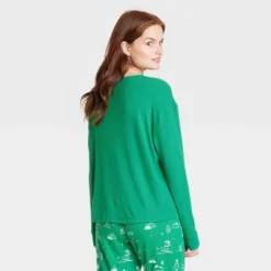 Women's Matching Family Thermal Pajama Top - Wondershop™ Green
