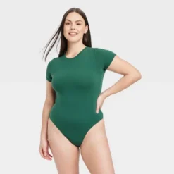 Women's 4-Way Stretch Short Sleeve Bodysuit - Auden™ Green -Trendy Women GUEST ca6ce117 07f6 49df bf2c 7fde0ec22a55