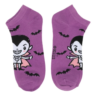 Universal Monsters Chibi Monsters Women's 5-Pair Ankle Socks 1 Universal Monsters Chibi Monsters Women's 5-Pair Ankle Socks