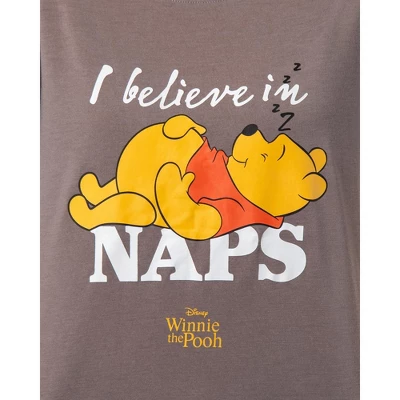 Disney Winnie-the-Pooh Women's I Believe In Naps Jogger Sleep Pajama Set Grey 1 Disney Winnie-the-Pooh Women's I Believe In Naps Jogger Sleep Pajama Set Grey