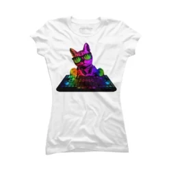 Junior's Design By Humans Cool Cat DJ By Clingcling T-Shirt 12 Junior's Design By Humans Cool Cat DJ By Clingcling T-Shirt -Trendy Women GUEST cb8ed2f5 5695 4faa b944 092cad8795d6