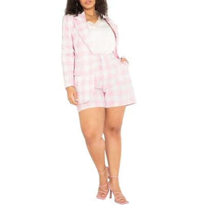 ELOQUII Women’s Plus Size Plaid Short 1 ELOQUII Women’s Plus Size Plaid Short