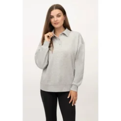 Yogalicious Womens Cloud Plush Grove Cozy Polo Sweatshirt -Trendy Women GUEST ccc0752b bebe 49a3 a752 49e1d3038a47