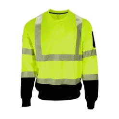 RefrigiWear High Visibility Hi Vis ANSI Type R, Class 3 Breathable Safety Crewneck Sweatshirt With Reflective Tape -Trendy Women GUEST cd136b81 2ae4 49bb 8212 413cf41f0fdf