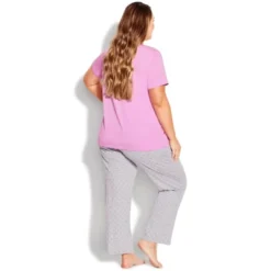 Women's Plus Size Happy Sleep Set - Lilac | AVENUE