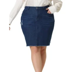 Agnes Orinda Women's Plus Size Denim Embroidered Distressed Ripped Pencil Skirts 16 Agnes Orinda Women's Plus Size Denim Embroidered Distressed Ripped Pencil Skirts -Trendy Women GUEST cd589c50 ae4d 40d4 aff4 8ef209ce8aeb