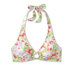 Women's Halter Center Front Ring Bralette Bikini Top - Shade & Shore™ Multi Floral Print -Trendy Women GUEST cda75d99 a711 461a 9cd1 6176d950e3fa
