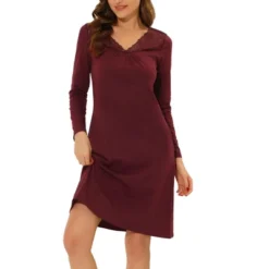 Cheibear Womens Sleepwear Pajama Dress Nightshirt Lace Trim Nightwear Lounge Nightgowns 11 Cheibear Womens Sleepwear Pajama Dress Nightshirt Lace Trim Nightwear Lounge Nightgowns -Trendy Women GUEST cdc963c6 bc4e 4f27 b991 b1c581e7f4de