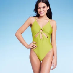 Women's Ring Front Cut Out One Piece Swimsuit - Wild Fable™ Green -Trendy Women GUEST ce6bc5e4 5379 4dd2 82b5 d69ed62927f3