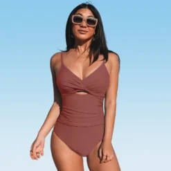 Women's Twist Front Cutout One Piece Swimsuit -Cupshe -Trendy Women GUEST ced4d862 90d4 40b3 91d7 ab1fe826e097