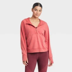Women's 1/2 Zip Fleece Pullover - JoyLab™ -Trendy Women GUEST d099bfd6 6c5f 4750 b182 1ccfc734c0e3