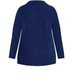 Women's Plus Size Button Fleece Top - Navy | AVENUE -Trendy Women GUEST d16c880e 1892 4787 b906 156877ea5535