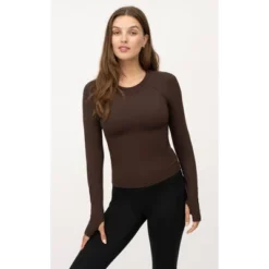 Yogalicious Womens Seamless Zaia Long Sleeve Active Shirt -Trendy Women GUEST d170f124 08fb 4c59 861b 486d5d6a6a53