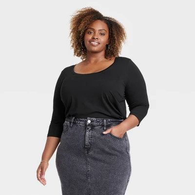 Women's Elbow Sleeve Tunic T-Shirt - Ava & Viv™ 3 Women's Elbow Sleeve Tunic T-Shirt - Ava & Viv™ - Image 3